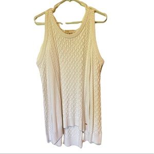 Cream Open Shoulder Knitted Sweater Blouse Shirt Michael Kors Size Large